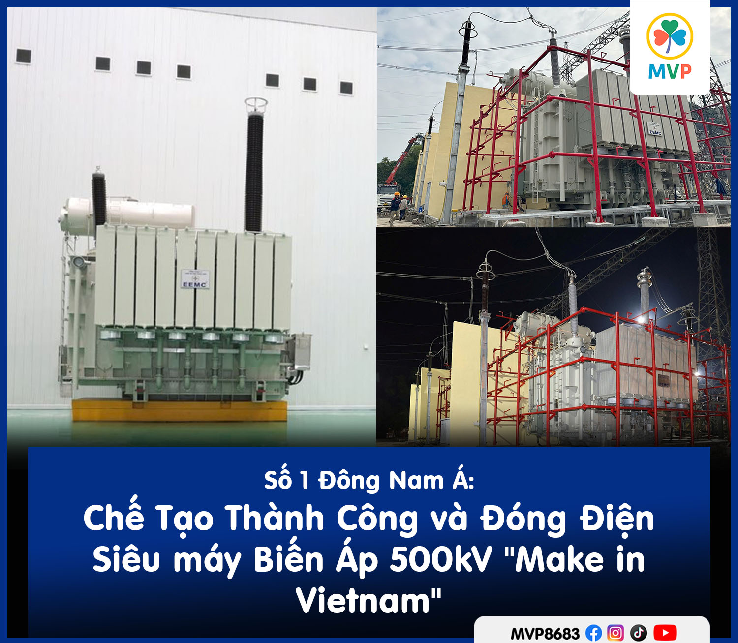 Lễ đóng điện máy biến áp 500kV Make in Vietnam tại trạm Hòa Bình