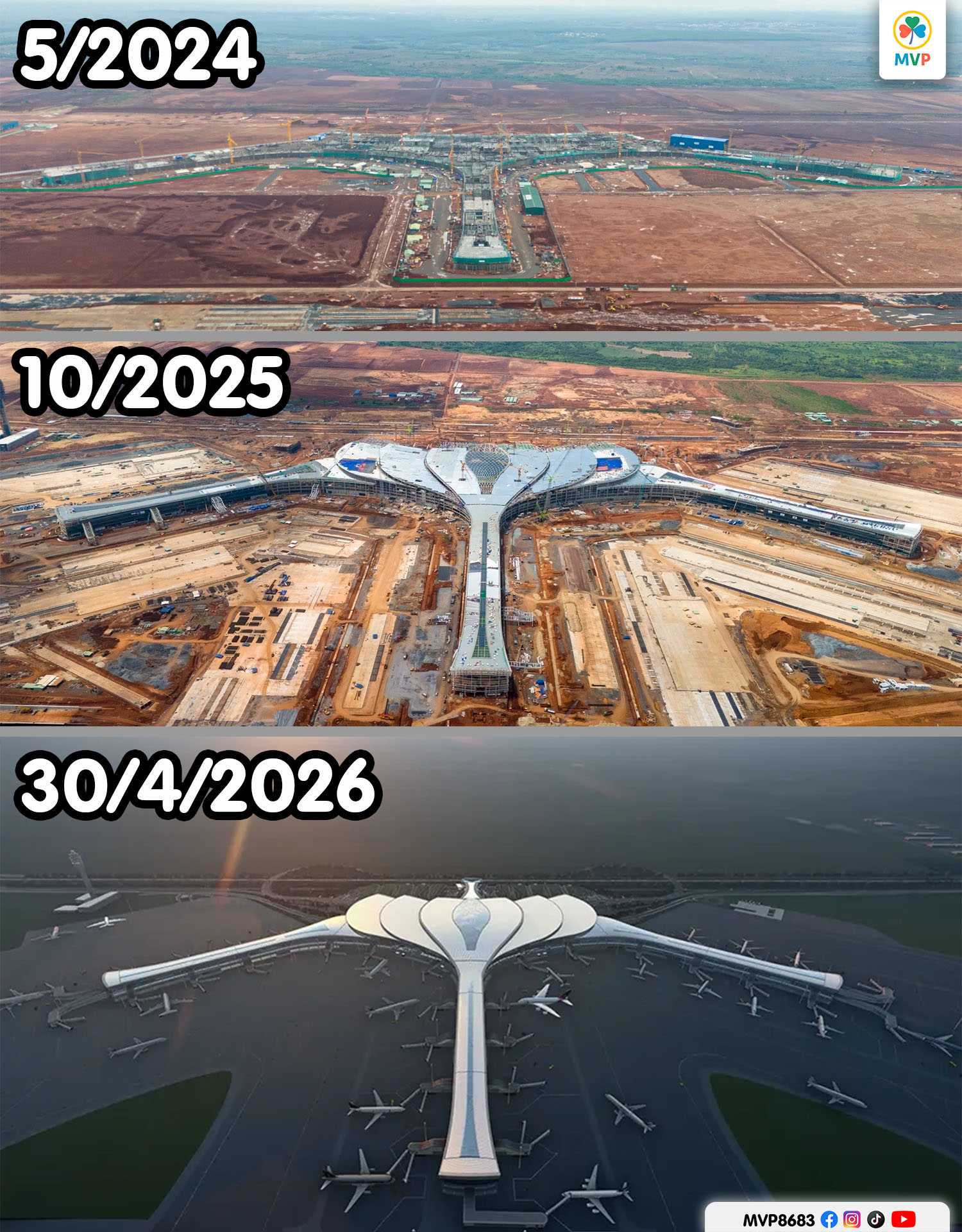 Diện mạo Sân bay Long Thành 2 tháng trước chuyến bay đầu tiên