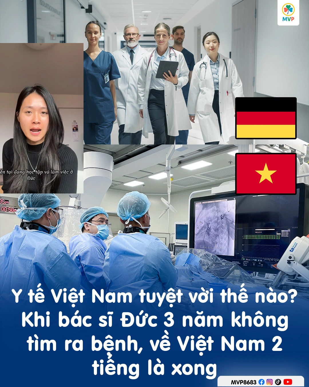 Minh họa chia sẻ về trải nghiệm khám bệnh giữa Đức và Việt Nam