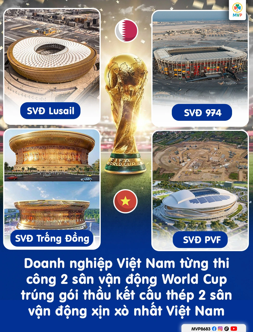 Phối cảnh sân vận động Trống Đồng và PVF do doanh nghiệp Việt thi công